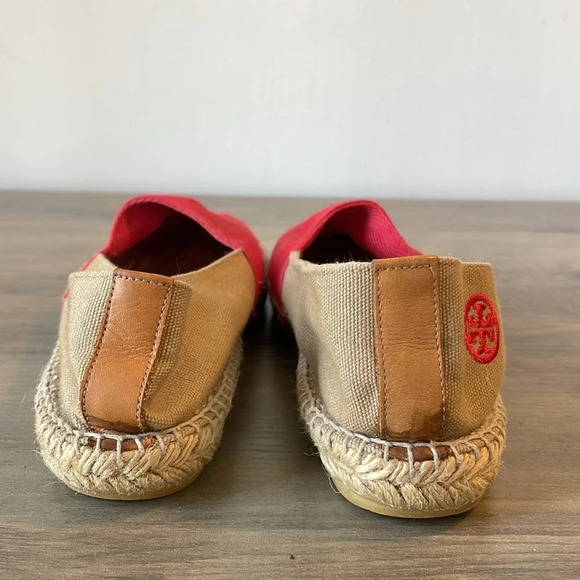 Tory Burch, women’s 7, tan and red summer espadrille flats, good condition - Picture 6 of 13